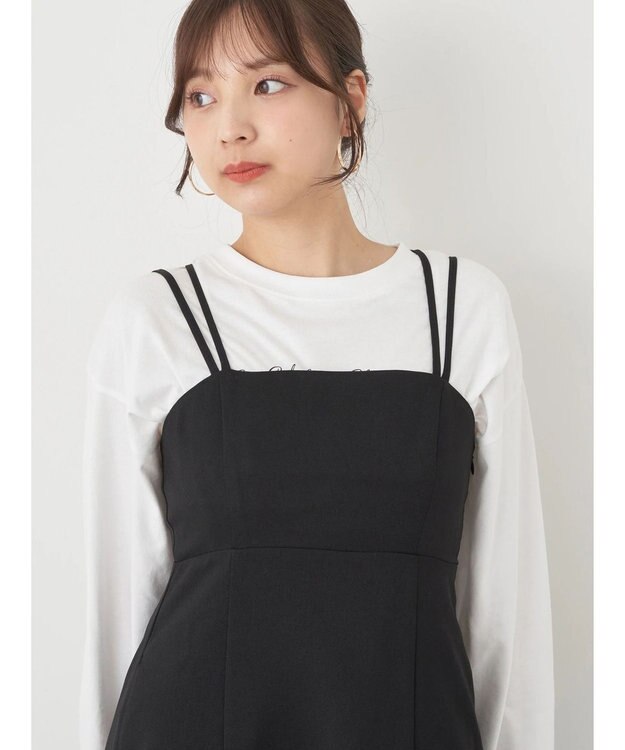 earth music&ecology ダブルストラップキャミワンピース Black