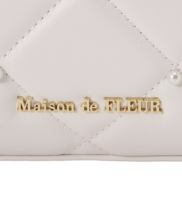 Maison de FLEUR スカーフ付きパールキルティングトートバッグ Light Pink