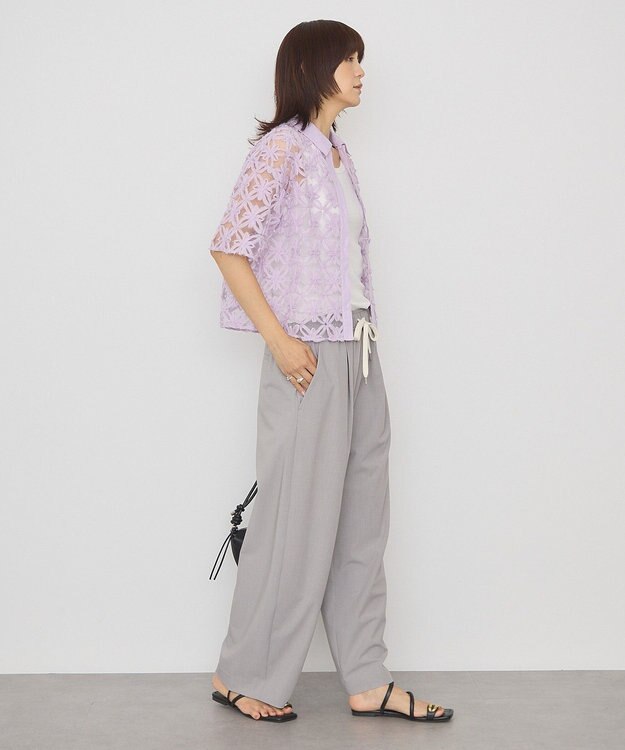 AMERICAN HOLIC アートレース半袖シャツ Lavender