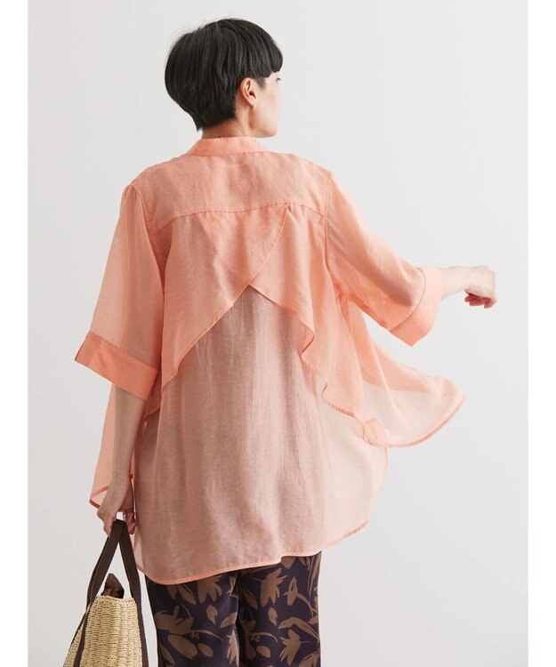 AMERICAN HOLIC シアーバックフレアＷポケットシャツチュニック Pink