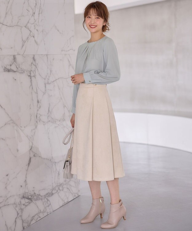 ANY SIS 【洗える】スエードライクビット スカート アイボリーベージュ