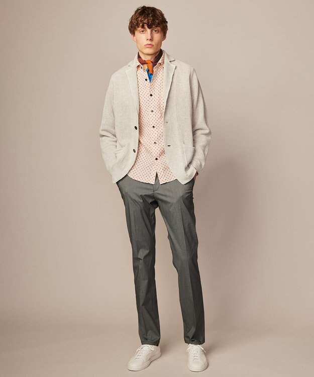 JOSEPH ABBOUD 【ウエストも伸びる/Eco撥水】オーガニックマイクロピケストレッチ パンツ グレー系