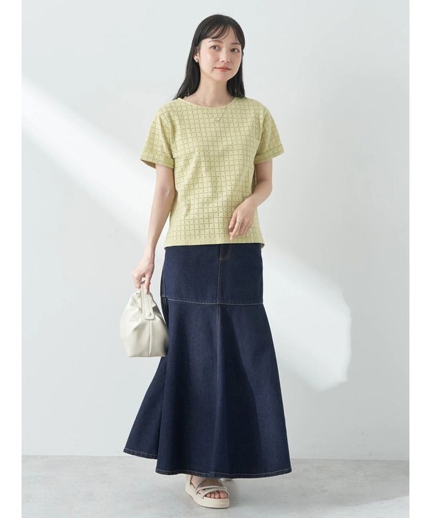 earth music&ecology ジャガードレースプルオーバー Yellow