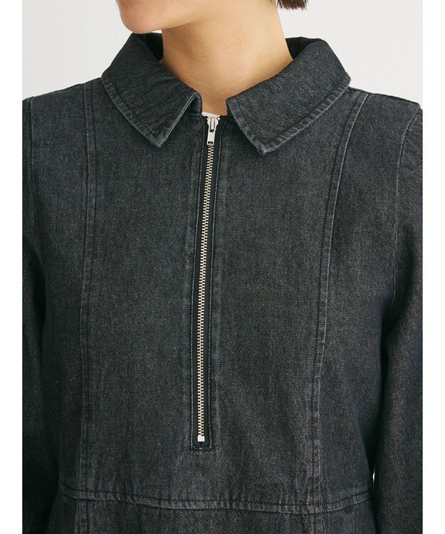 Green Parks ・ＥＬＥＮＣＡＲＥ　ＤＵＥ　デニムハーフＺＩＰワンピース Black