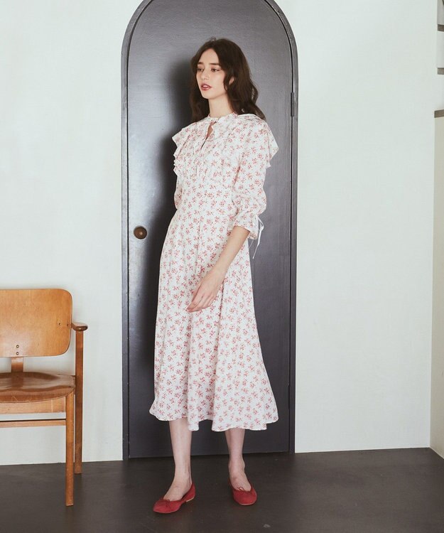 Maison de FLEUR フラワープリントワンピース Pink