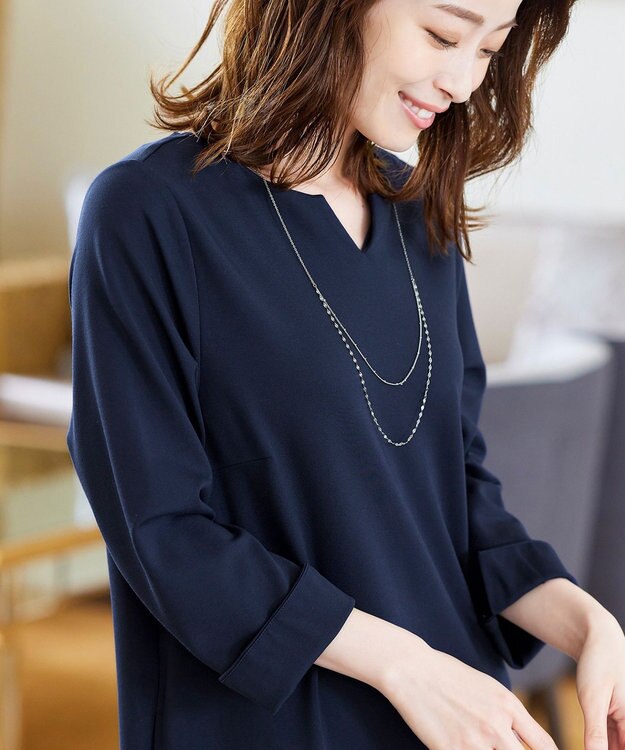 Tiaclasse 【日本製】どんなスタイルにも合わせやすいクリスタルネックレス シルバー