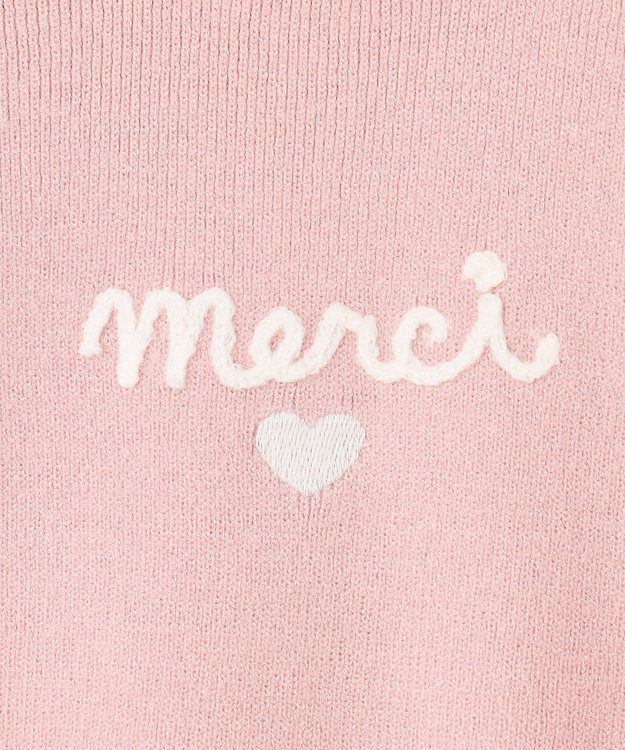 ANY KIDS 肩フリル しあわせタッチニット ピンク