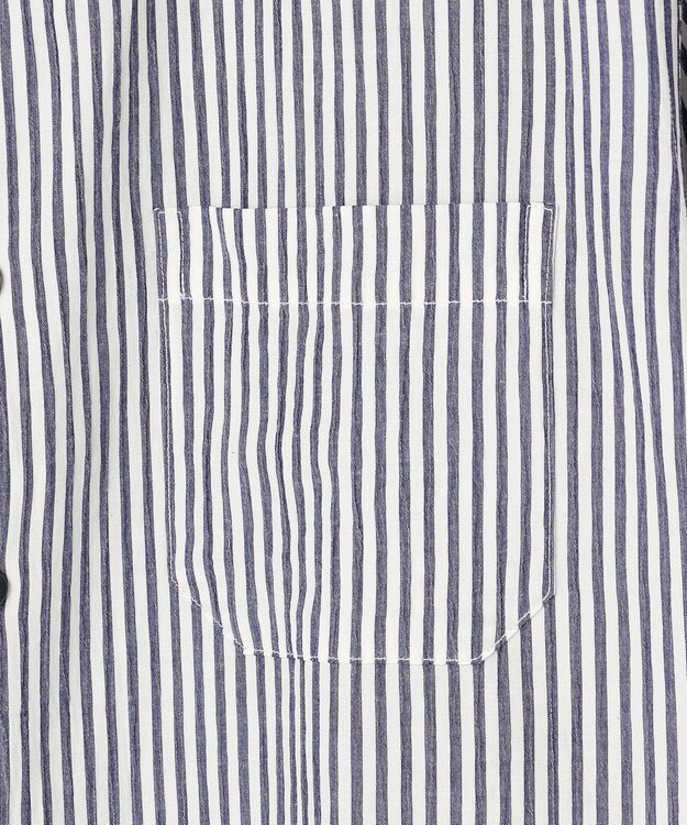 JOSEPH ABBOUD 【イージーケア・JAPANファブリック】ブロックストライプ シャツ ネイビー系1