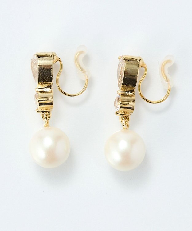 Phoebe 【痛くないシリーズ/金属アレルギー対応】ルナドロップパールライトフィットイヤリング　ゴールド ゴールド