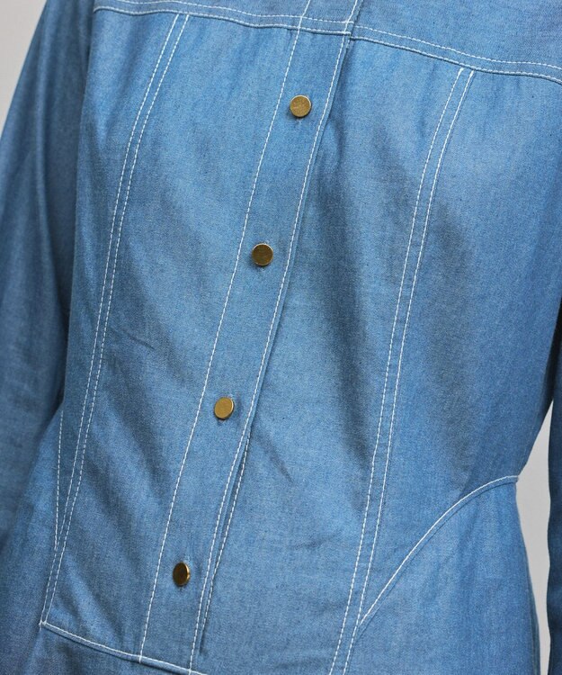 GRACE CONTINENTAL シャツフレアワンピース ブルー