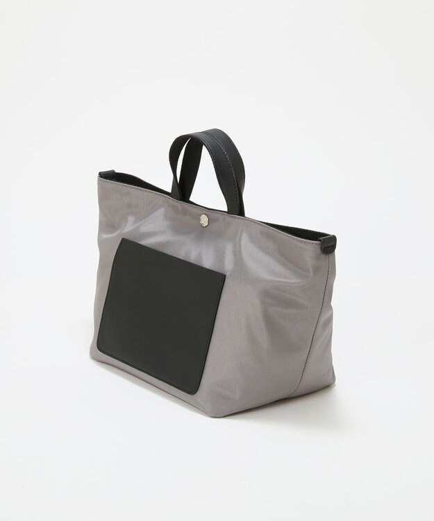 TOPKAPI 【Breath TOPKAPI sis】【WEB限定】ナイロン レザーポケット ミニ トートバッグ ショルダー付き 軽量 / CALM カーム グレー