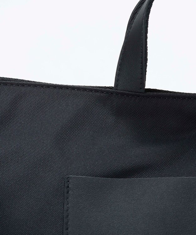 TOPKAPI 【Breath TOPKAPI sis】【WEB限定】ナイロン レザーポケット ミニ トートバッグ ショルダー付き 軽量 / CALM カーム ブラック