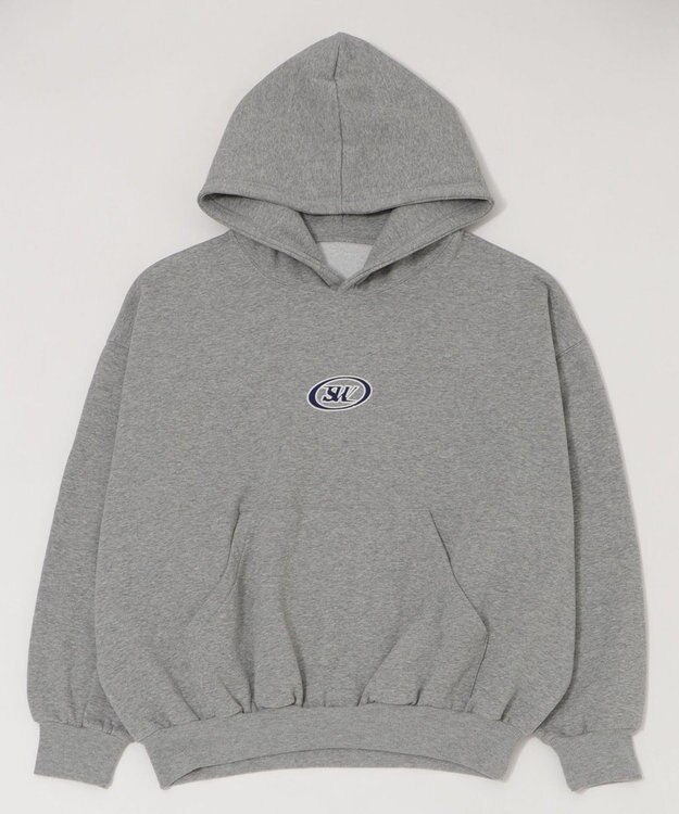 WEGO 【ユニセックス着用ITEM/裏起毛】バルーンクロップドグラフィックプルパーカー 杢グレー