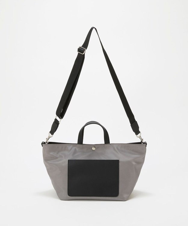 TOPKAPI 【Breath TOPKAPI sis】【WEB限定】ナイロン レザーポケット ミニ トートバッグ ショルダー付き 軽量 / CALM カーム グレー