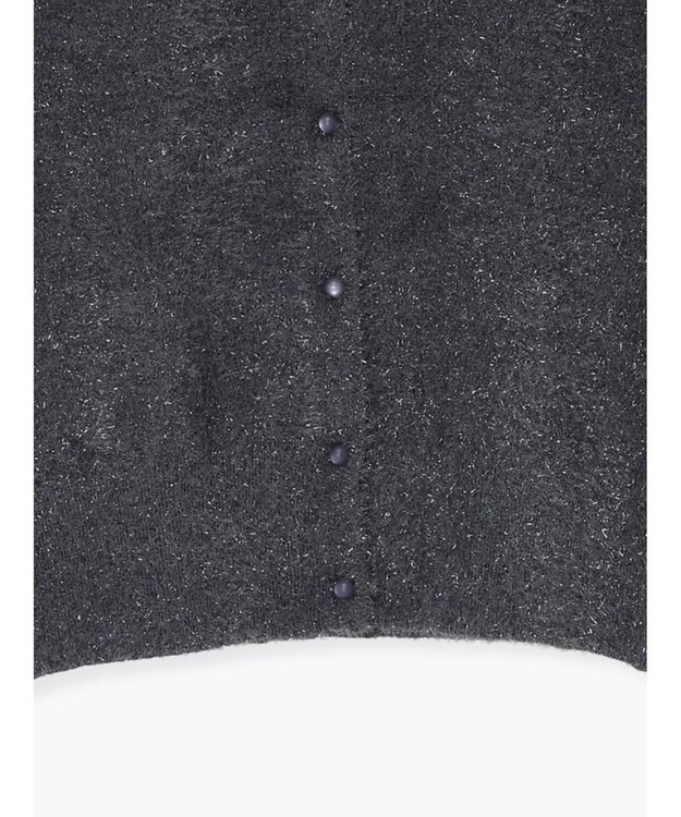 Te chichi ラメシャギークルーネックカーディガン チャコールグレー