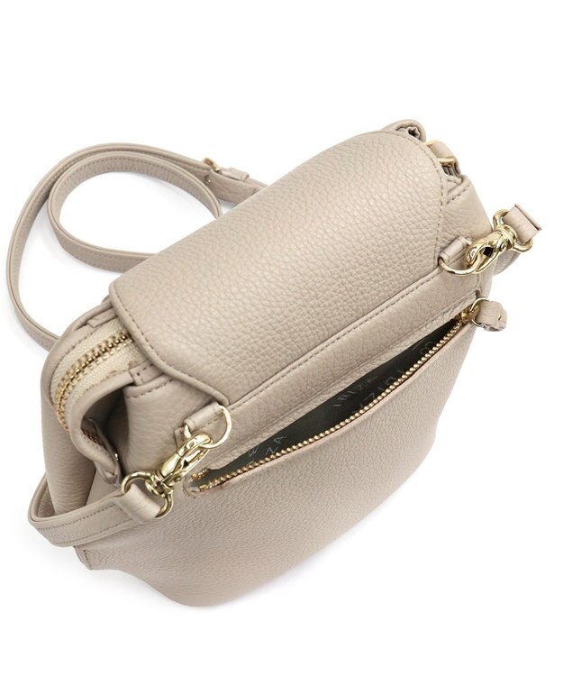 IBIZA アニマーダ　牛革　ポシェット（フクロウ） ライトグレー