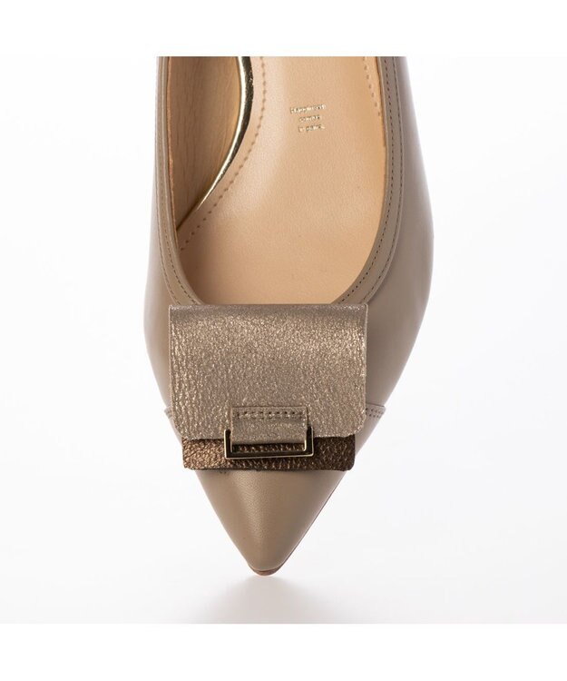 MODE ET JACOMO <MODE ET JACOMO>スクエアバックルポインテッドトゥパンプス オーク