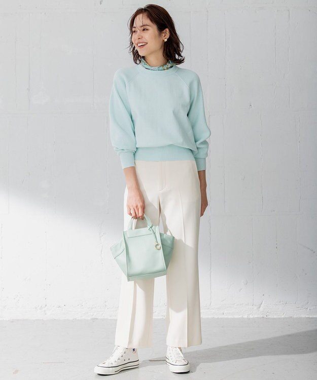 組曲 【選べる8色展開・春まで使える！】バックレースカラー ニット グリーン系