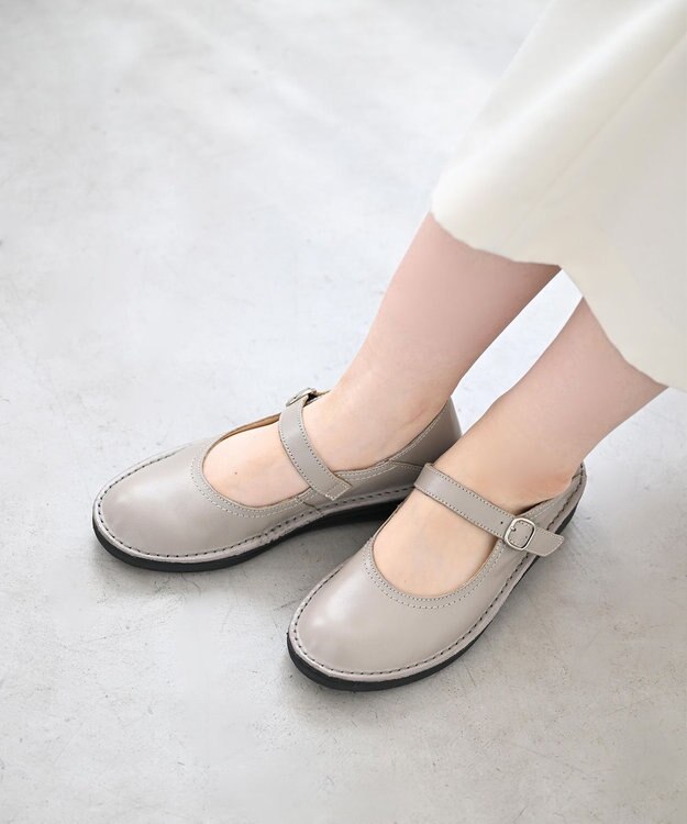 Pointer 本革 超軽量カジュアルシューズ ライトグレー