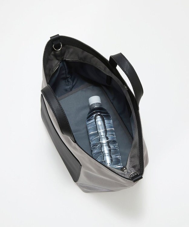 TOPKAPI 【Breath TOPKAPI sis】【WEB限定】ナイロン レザーポケット ミニ トートバッグ ショルダー付き 軽量 / CALM カーム グレー