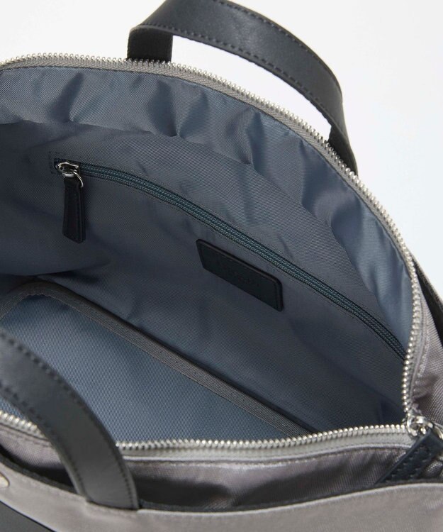 TOPKAPI 【Breath TOPKAPI sis】【WEB限定】ナイロン レザーポケット ミニ トートバッグ ショルダー付き 軽量 / CALM カーム グレー