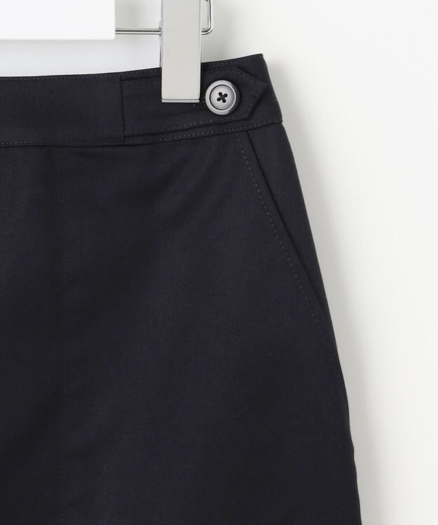 J.PRESS LADIES L 【洗える】シャンブレーサテン ナロー スカート ネイビー系