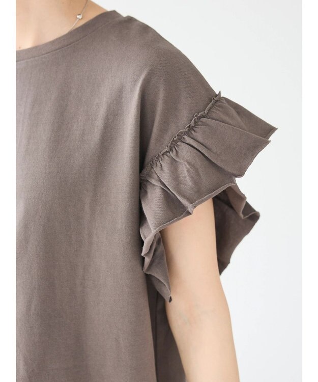 CRAFT STANDARD BOUTIQUE 袖ギャザーフレアプルオーバー Brown