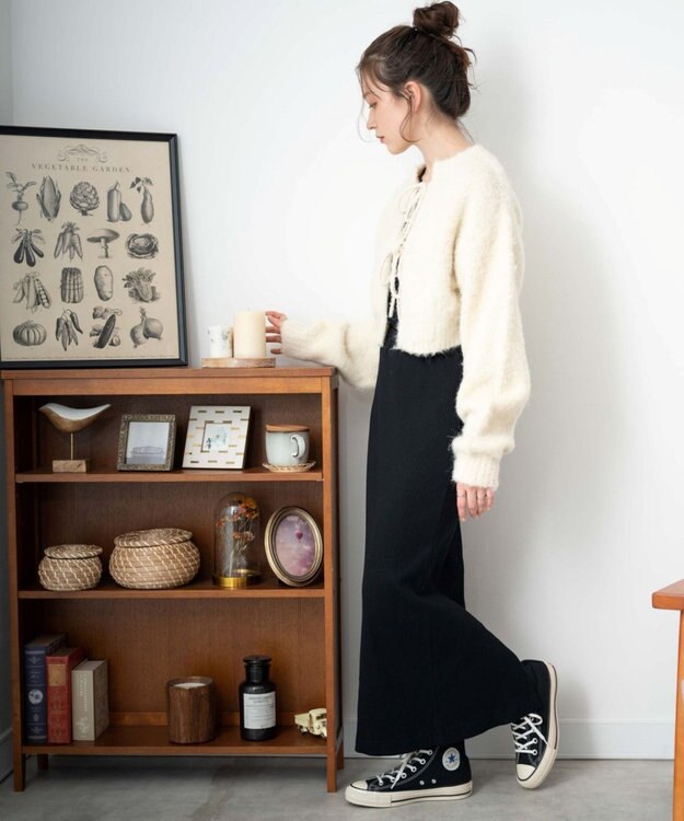 WEGO 2WAYブークレリボンカーデ ホワイトアイボリー