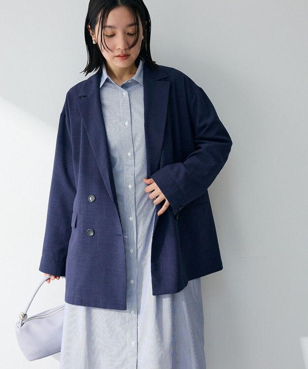 Green Parks オーバーサイズＷ釦ライトジャケット Navy