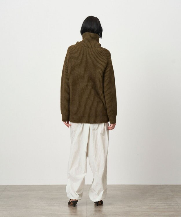 ATON YAK WOOL | オーバーサイズタートルネックセーター KHAKI