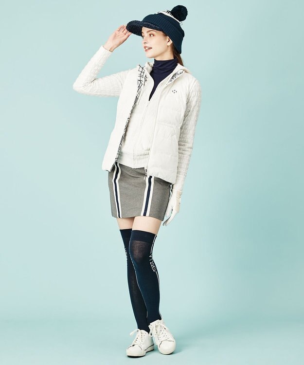 23区GOLF 【WOMEN】ミラノリブ裏起毛 ライン スカート ライトグレー系