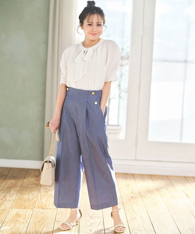 ANY SIS S 【低身長企画】2WAYボウタイ ブラウス アイボリー