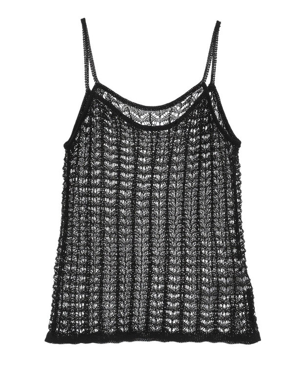 Green Parks ＳＥＴ２点　クロシェ風ニットプルオーバー Black