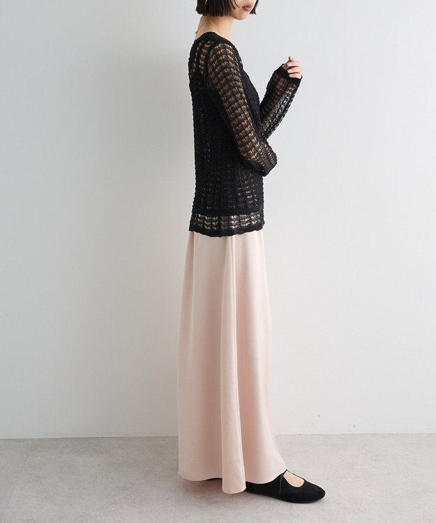 Green Parks ＳＥＴ２点　クロシェ風ニットプルオーバー Black