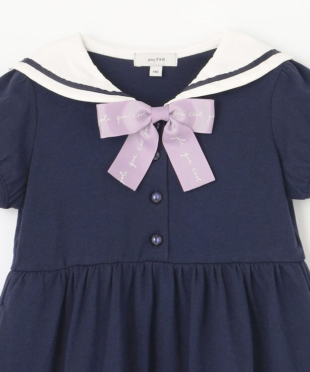 ANY KIDS セーラーカラー ワンピース ネイビー