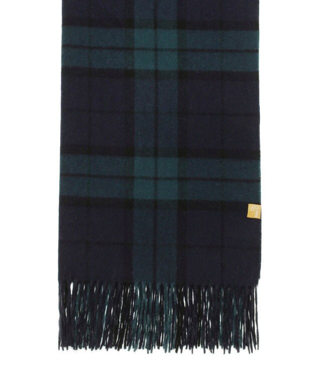 MOONBAT WEB限定【洗える】ミエル (miel) カシミヤ100％ チェックストール ネイビーブルー