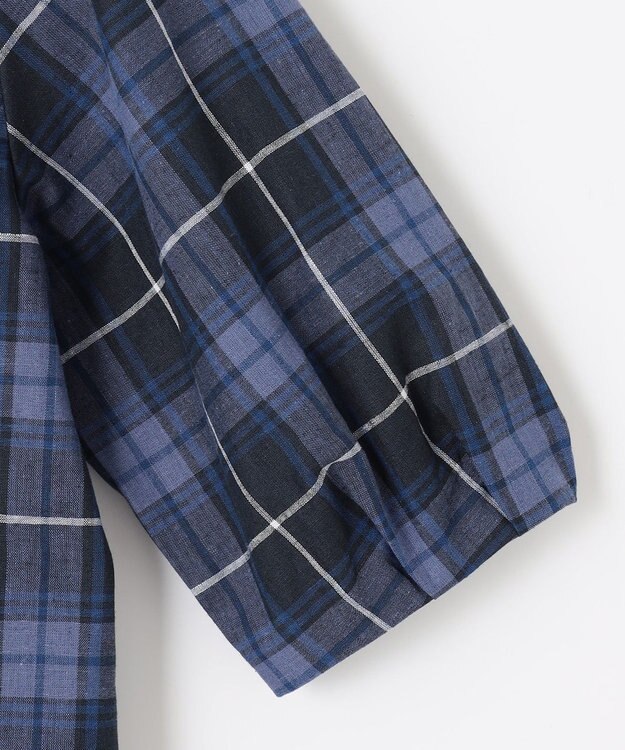 J.PRESS LADIES L 【洗える】モデレートマドラス バンドカラー ピンタック ブラウス ネイビー系3