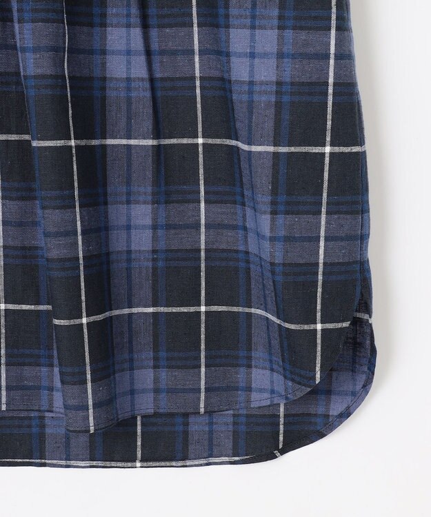 J.PRESS LADIES L 【洗える】モデレートマドラス バンドカラー ピンタック ブラウス ネイビー系3