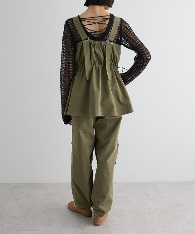 Green Parks ＳＥＴ２点　クロシェ風ニットプルオーバー Black