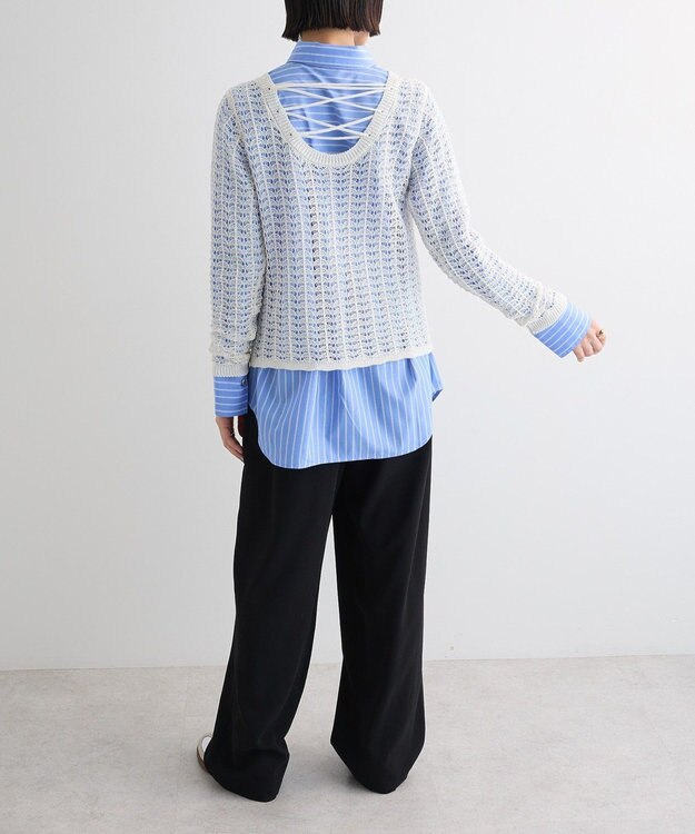 Green Parks ＳＥＴ２点　クロシェ風ニットプルオーバー Off White