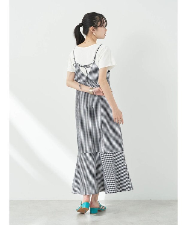 earth music&ecology チェックマーメイドキャミワンピース Black