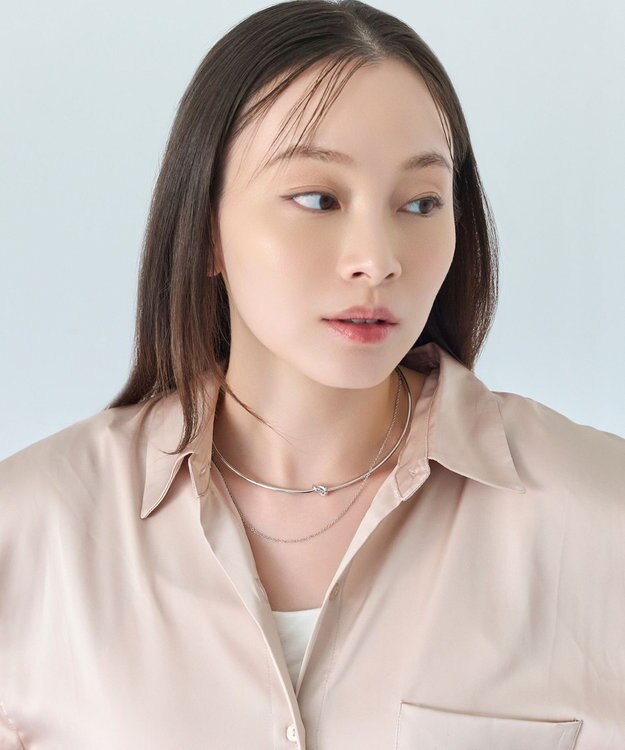 Phoebe ノットラインレイヤードチョーカー　シルバー/ネックレス/ネックカフ/36cm シルバー