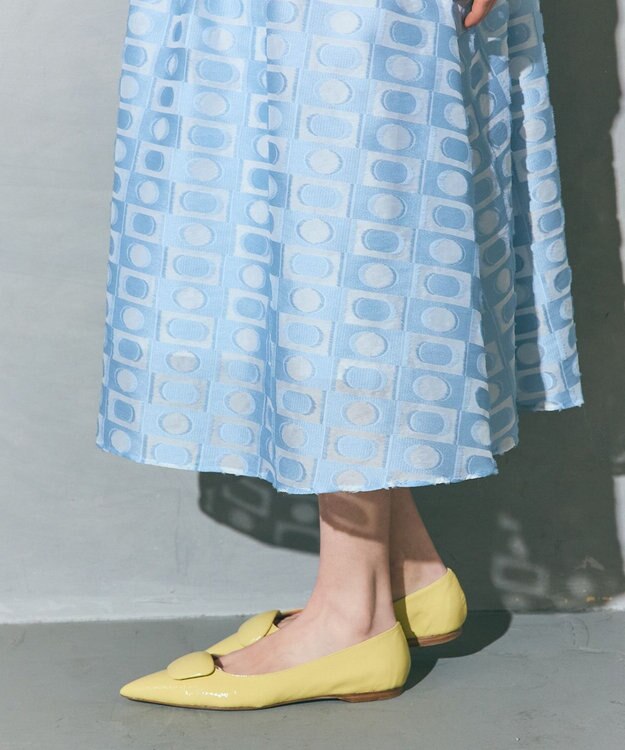 GRACE CONTINENTAL キカドットジャガードドレス ブルー