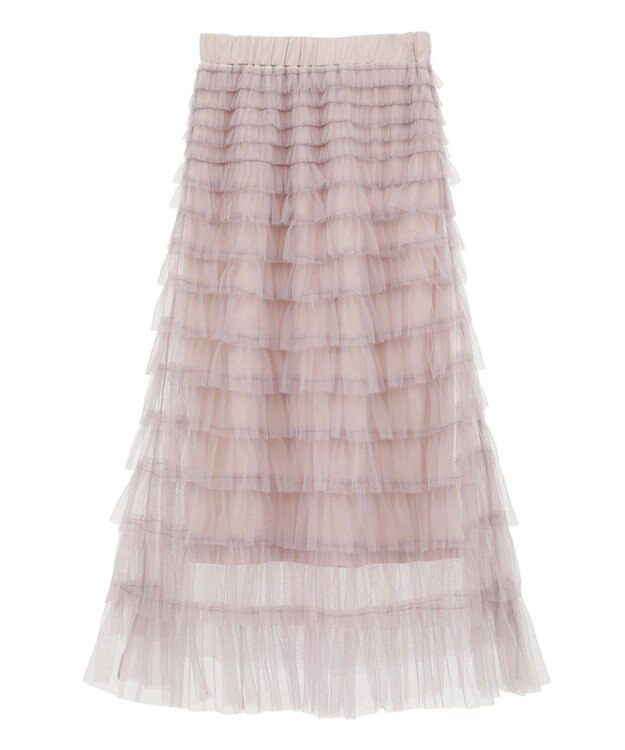 earth music&ecology ティアードフリルチュールスカート Shocking Pink