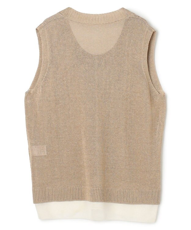 BEIGE， MORION / リネン レイヤードニット Flax×Ecru