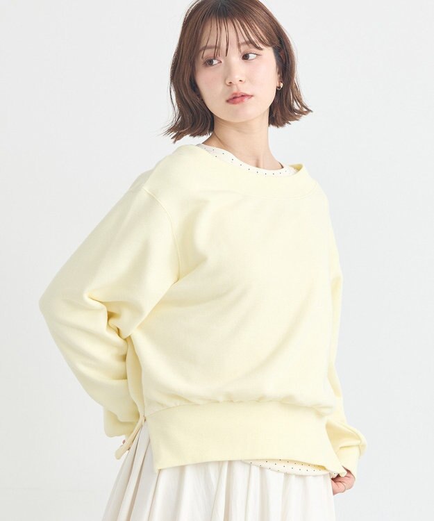 earth music&ecology 裾スリット裏毛プルオーバー Yellow