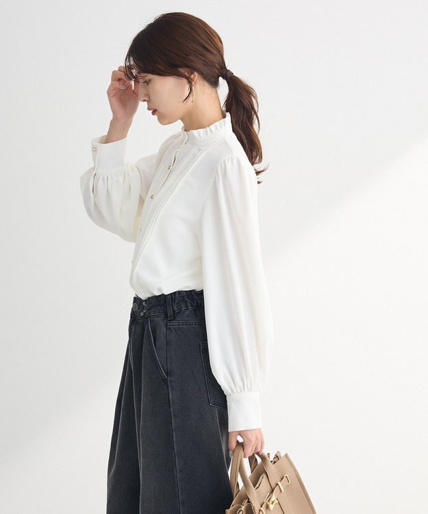 Green Parks ・ＥＬＥＮＣＡＲＥ　ＤＵＥ　ピンタックブラウス Off White