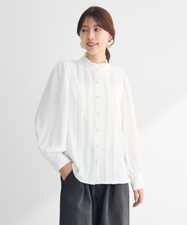 Green Parks ・ＥＬＥＮＣＡＲＥ　ＤＵＥ　ピンタックブラウス Off White