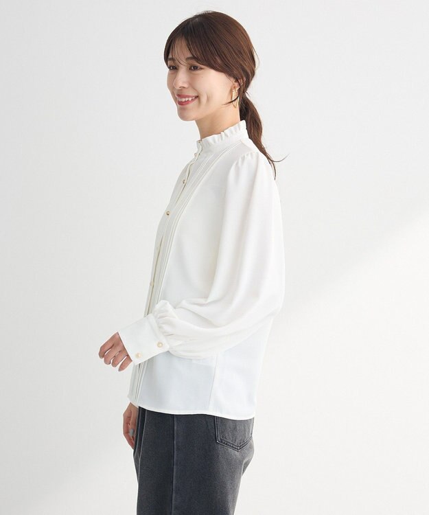 Green Parks ・ＥＬＥＮＣＡＲＥ　ＤＵＥ　ピンタックブラウス Off White