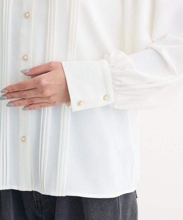 Green Parks ・ＥＬＥＮＣＡＲＥ　ＤＵＥ　ピンタックブラウス Off White